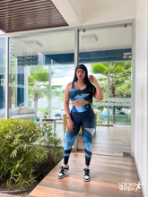Cargar imagen en el visor de la galería, Legging Estampado All in One (azul oscuro y claro)