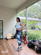 Cargar imagen en el visor de la galería, Legging Estampado All in One (azul oscuro y claro)