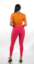 Cargar imagen en el visor de la galería, Legging cordón mixto - Fucsia