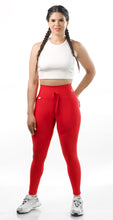 Cargar imagen en el visor de la galería, Legging cordón mixto - Rojo
