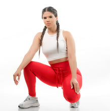 Cargar imagen en el visor de la galería, Legging cordón mixto - Rojo