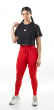 Cargar imagen en el visor de la galería, Legging cordón mixto - Rojo