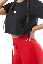 Cargar imagen en el visor de la galería, Legging cordón mixto - Rojo