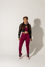 Cargar imagen en el visor de la galería, Legging cortes rojo vino