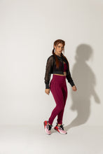 Cargar imagen en el visor de la galería, Legging cortes rojo vino