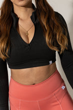 Cargar imagen en el visor de la galería, Top Rib Manga Larga Negro