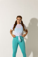 Cargar imagen en el visor de la galería, Legging corazón turquesa
