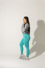 Cargar imagen en el visor de la galería, Legging corazón turquesa