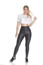 Cargar imagen en el visor de la galería, Legging Metalizado Zipper Negro
