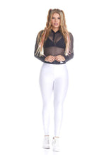 Cargar imagen en el visor de la galería, Legging Metalizado Blanco con Zipper Blanco