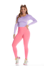Cargar imagen en el visor de la galería, Leggings Unicolor Talle Alto Rosado