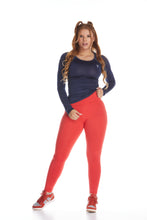 Cargar imagen en el visor de la galería, Leggings Unicolor Talle Alto Rojo