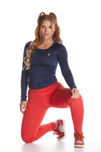 Cargar imagen en el visor de la galería, Leggings Unicolor Talle Alto Rojo