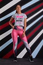 Cargar imagen en el visor de la galería, Leggings Estampado Talle Alto (gris, rosa y negro)