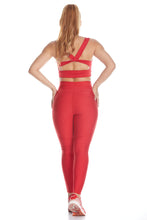 Cargar imagen en el visor de la galería, Legging cordón mixto - Rojo