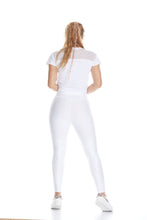 Cargar imagen en el visor de la galería, Legging cordón mixto - Blanco