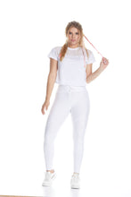 Cargar imagen en el visor de la galería, Legging cordón mixto - Blanco