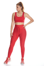 Cargar imagen en el visor de la galería, Legging cordón mixto - Rojo