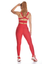 Cargar imagen en el visor de la galería, Legging cordón mixto - Rojo