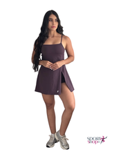 Cargar imagen en el visor de la galería, Enterizo Falda Tiras Rojo Vino
