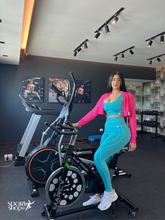 Cargar imagen en el visor de la galería, Legging cortes turquesa
