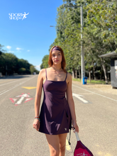 Cargar imagen en el visor de la galería, Enterizo Falda Tiras Rojo Vino
