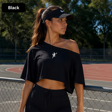 Cargar imagen en el visor de la galería, Blusa corta ancha negra

