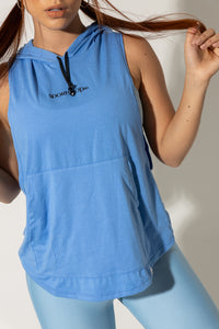 Blusa abierta capota azul