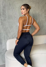Cargar imagen en el visor de la galería, Jogger Negro franja blanca
