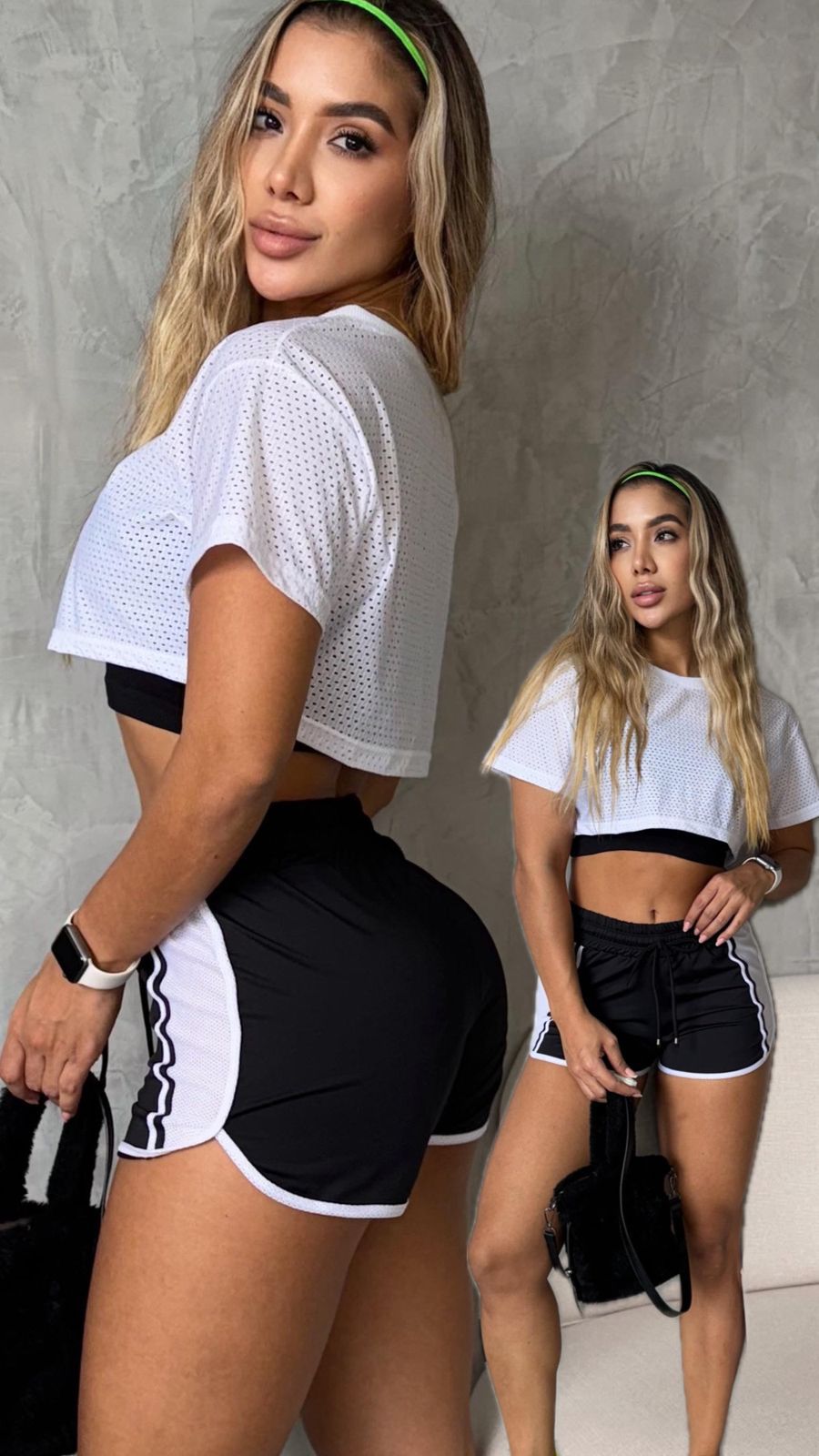 Short Negro con blanco