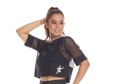 Cargar imagen en el visor de la galería, Blusa Malla y Algodón Negra
