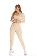 Cargar imagen en el visor de la galería, Set Rib con Recogido Beige
