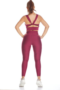 Legging cordón mixto - Rojo Vino